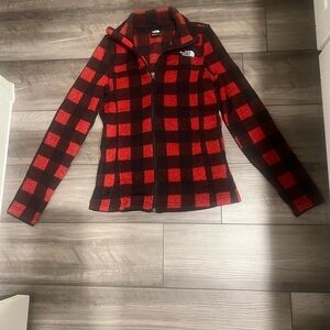 The North Face Women's Red and Black Plaid Ski Jacket
